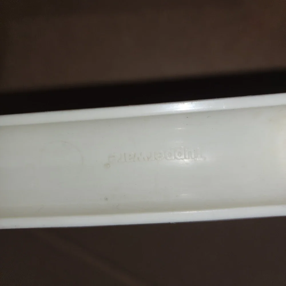 Tupperware Vintage White Plastic Handheld Colander Strainer with‎ Hook 1529-4